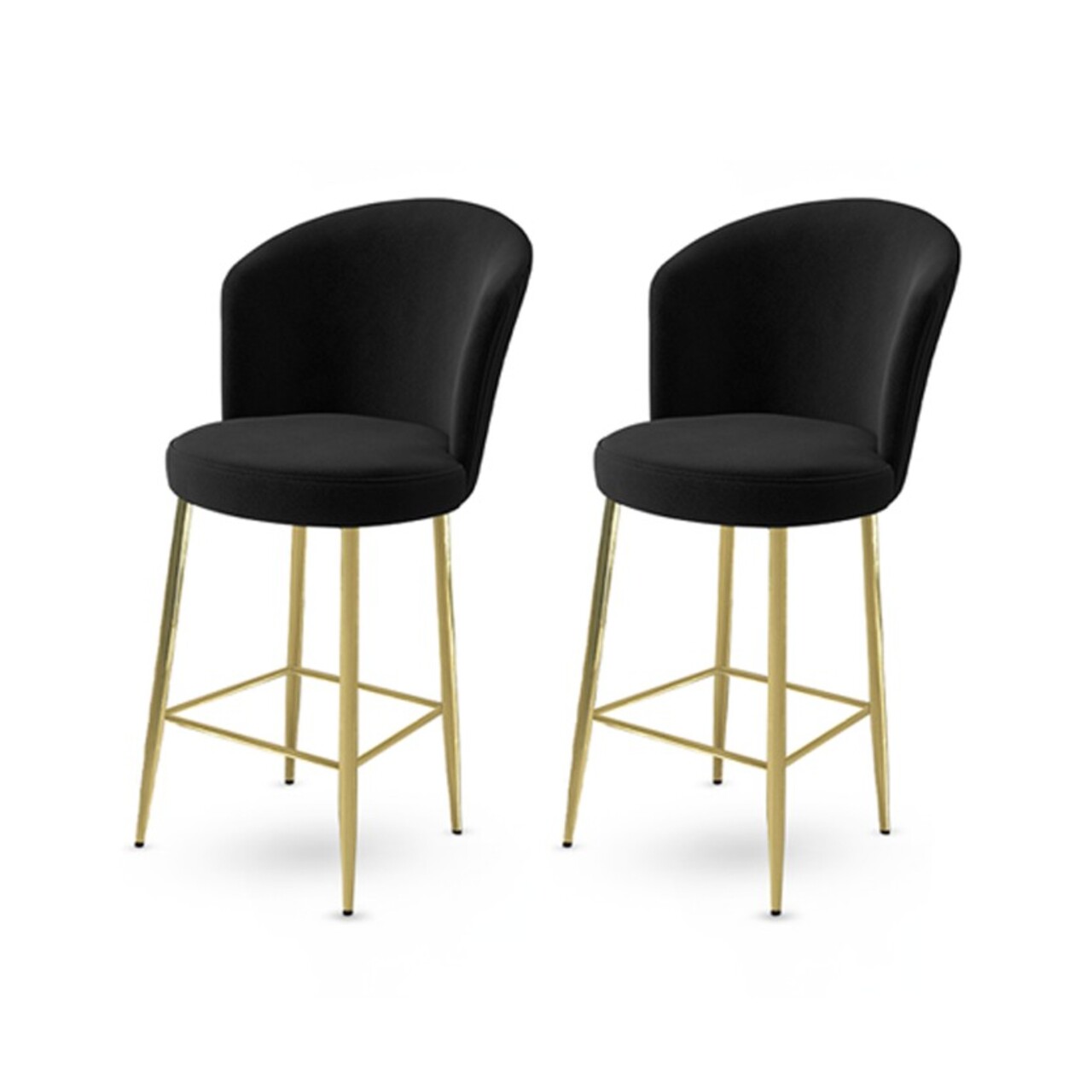 Set scaun de bar (2 bucăți), Hanah Home, Fora, Negru - imagine 3